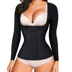4-in-1 Corset Waist Trainer Arm Shaper, Size M, Black